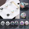 3 Pairs/lot Color Simple Crystal Cz Earrings for Women Fashion Ear Studs Jewelry Set Party Gifts