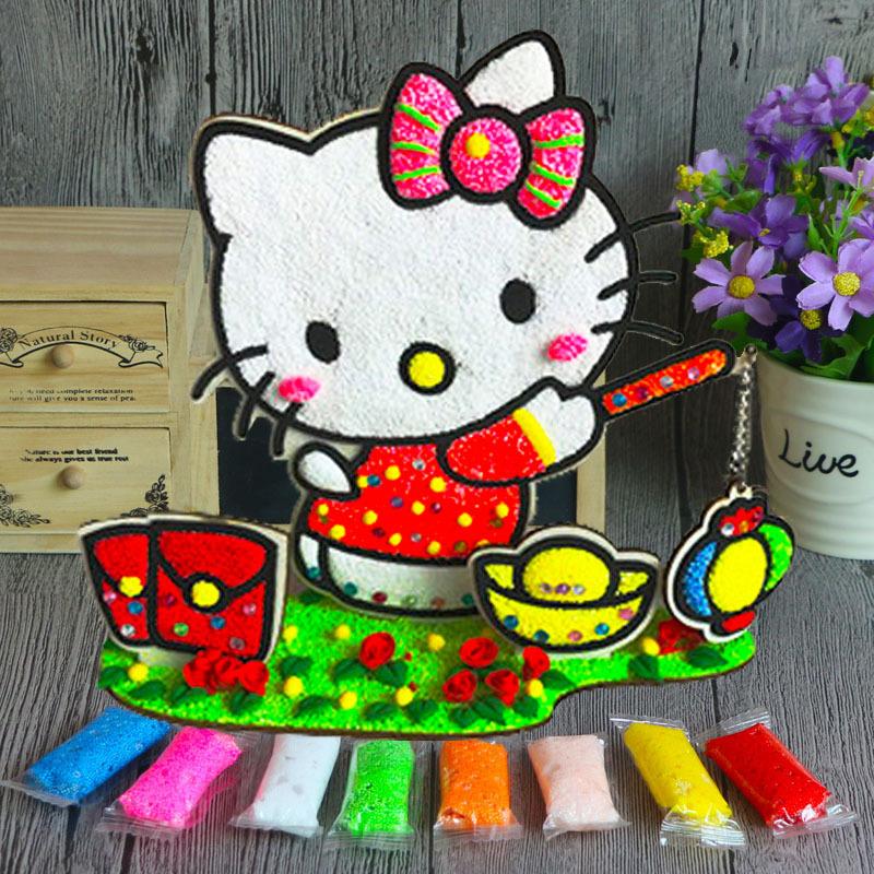 3D Wood Snowflake Clay Painting Children DIY Creative Colorful Mud Painting Board Art Painting Tool Child