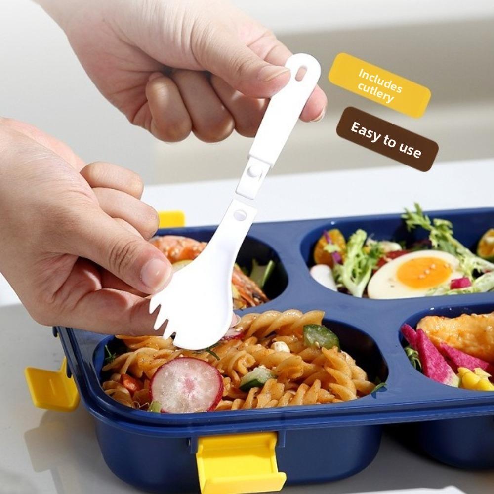 Divided Compartments Lunch Box Sealed Lid Food Container Thermal Lunch Box for Office Workers