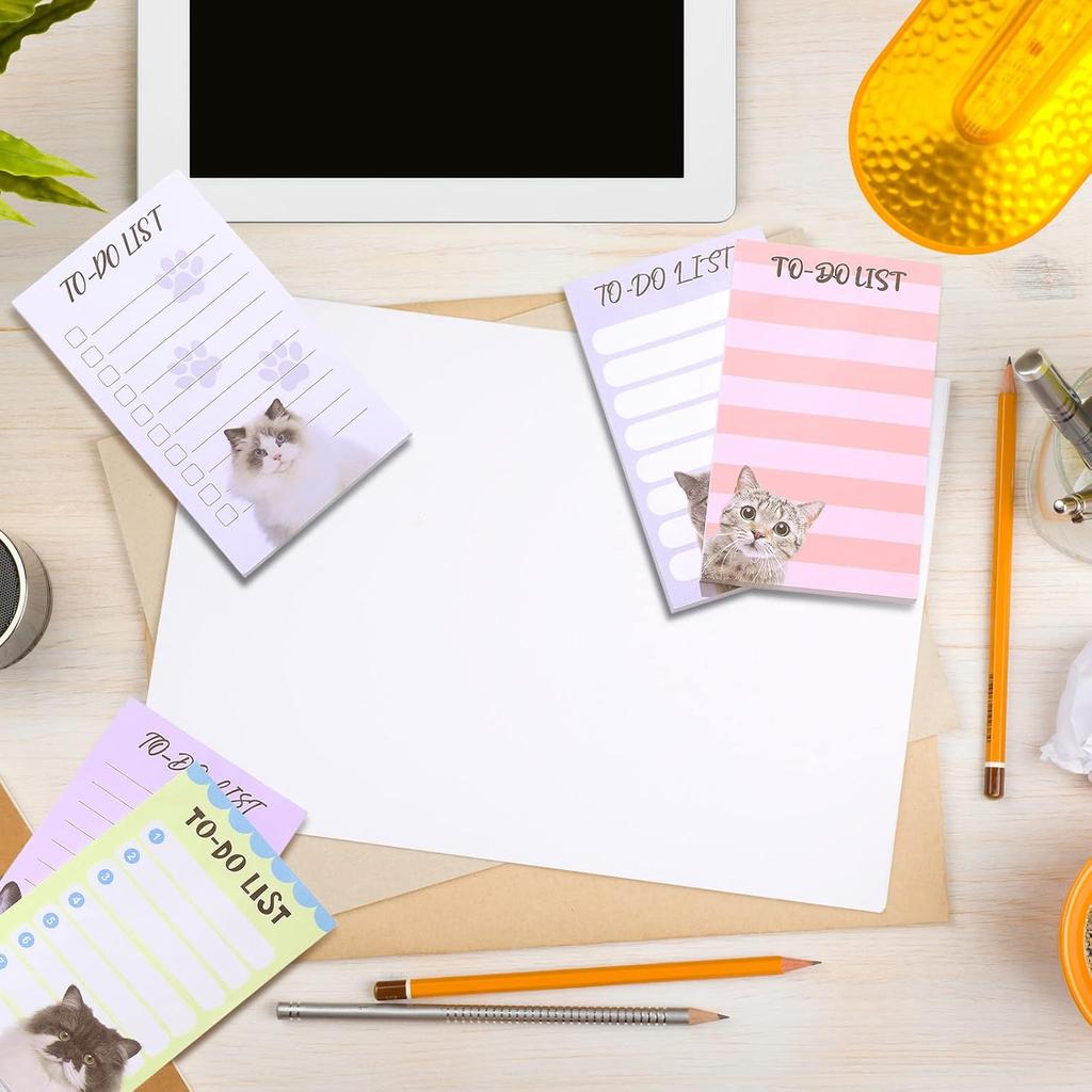 300 Листов Кошачьи Блокноты Список Дел Забавные Котенки Стикеры Милые Блокноты для Любителя Кошек Офис Дом 7.6 x 12.7 см, 6 Дизайнов