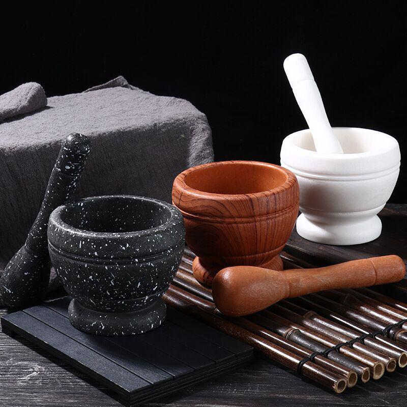 Пластиковый набор, ступка, пестик, миксер для чеснока, трав, специй, измельчитель, шлифовальная чаша, давилка для чеснока, ресторан, кухонные инструменты