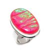 Pink Triplet Opal Gemstone Handmade 925 Sterling Silver Jewelry Ring Size 8 K4W82