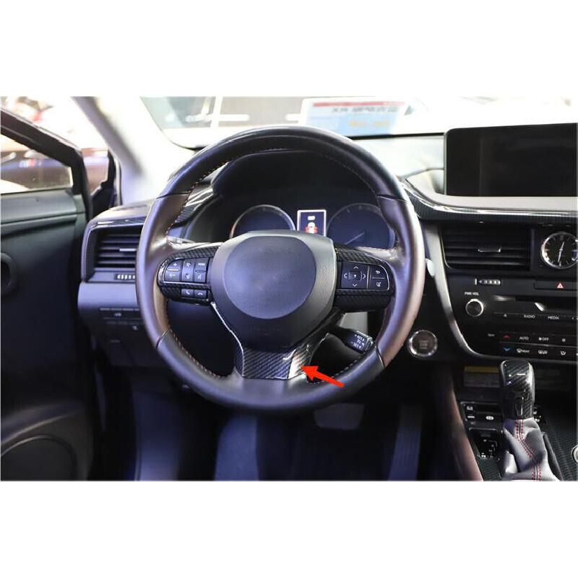 Car Steering Wheel U Type Cover Trim Fit For Lexus RX 2016-20 Black Carbon Fiber