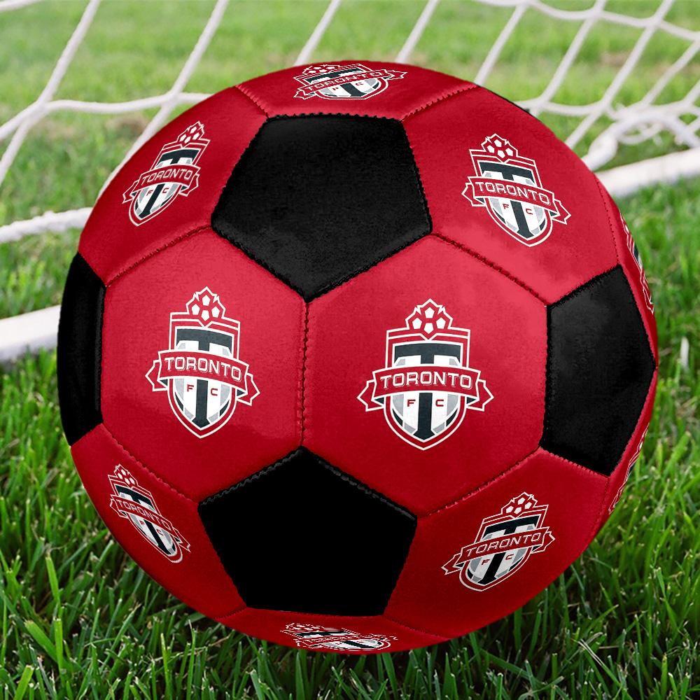 Футбольный мяч Toronto FC, цветной, для всех возрастов, машинная строчка, ПВХ, готов к соревнованиям, прочный, с высоким отскоком. РАЗМЕР 5