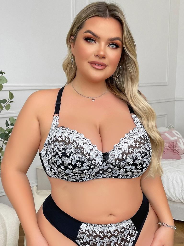 Julexy New Arrivals Women Bra Lace Hollow Out Underwear Women Embroidery Plus Size D Cup Lingerie Bra