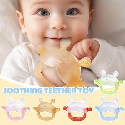 Детский прорезыватель для зубов кролик жидкий силикон жевательная игрушка еда успокаивающая кипяченая безопасная пустышка Fo F1A5