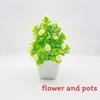 Five Simulate Twenty Roses Flowers Potted Green Plants Decoration Indoor