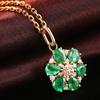 POMOiii Новый стиль, легкий, роскошный, в форме цветка, зеленый циркон, модный кулон для женщин, очаровательный Свадебный, помолвочный, изящные ювелирные изделия, новый модный