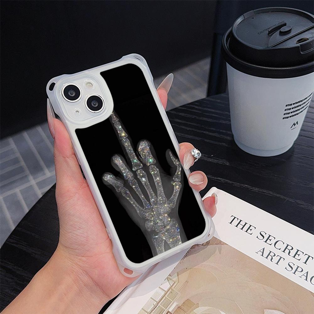 Мягкие чехлы для телефонов Ae80 Gesture Greeting Design Art для iPhone 16 15 14 13 12 11 Pro Max 8 Plus XR с ремешком на запястье, защитным шнурком для углов, задней крышкой