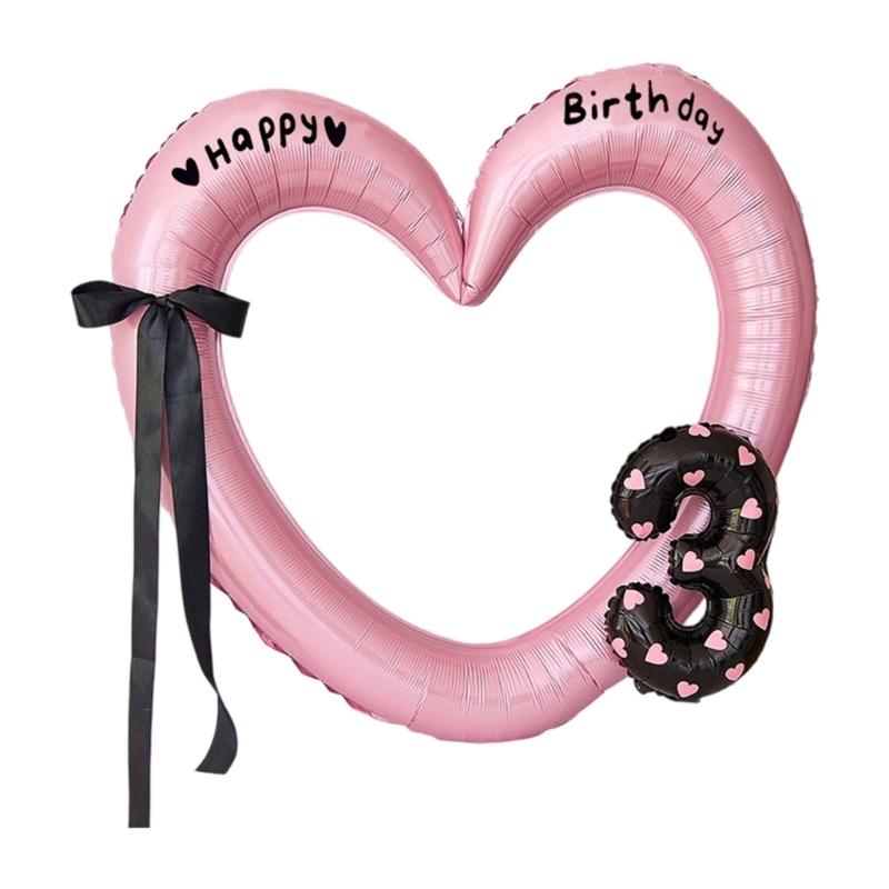 Oversized Heart Frame Balloon Birthday Balloon for Birthday Celebration Baby Showers Wedding Backdrops Embellishment