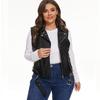 Women PU Leather Waistcoat Motorcycle Vest Coat Sleeveless Vests
