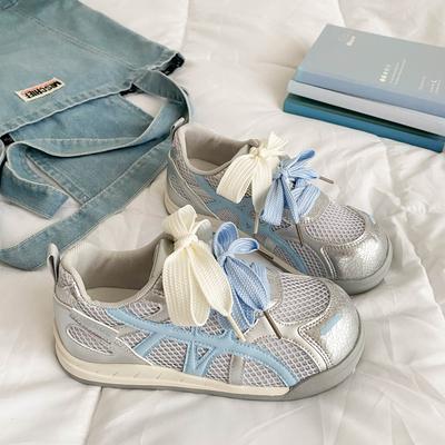 Сетчатая платформа белые туфли женские популярные летние дышащие 2025 новые универсальные сетчатые туфли повседневные спортивные кеды