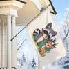 2D Flat, 1pc 2D Flat Decorative Flag, Forest Animal Raccoon and Fawn Pattern Flag, Warm and Natural Style Hanging Flag, Indoor/Outdoor Home Wall Decor