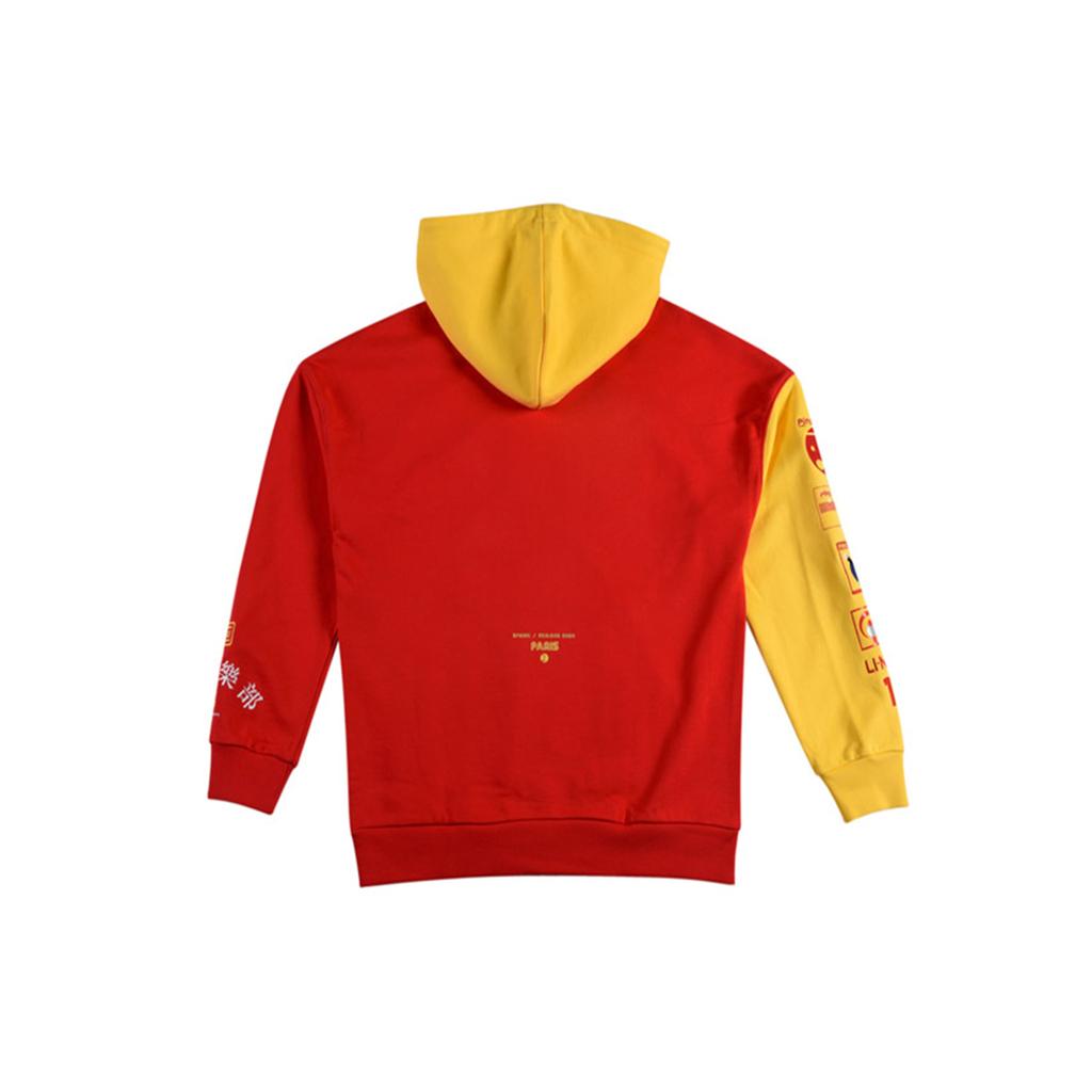 Li Ning Paris Fashion Week вышитая мандаринка утка свободная толстовка мужская толстовка желтый AWDQ313-3