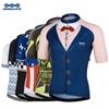 KEMALOCE Cycling Jersey Blue Summer Short Sleeve Outdoor Race Men Gentleman Bike Shirt Kits Team Cyclist Bicycle Wear