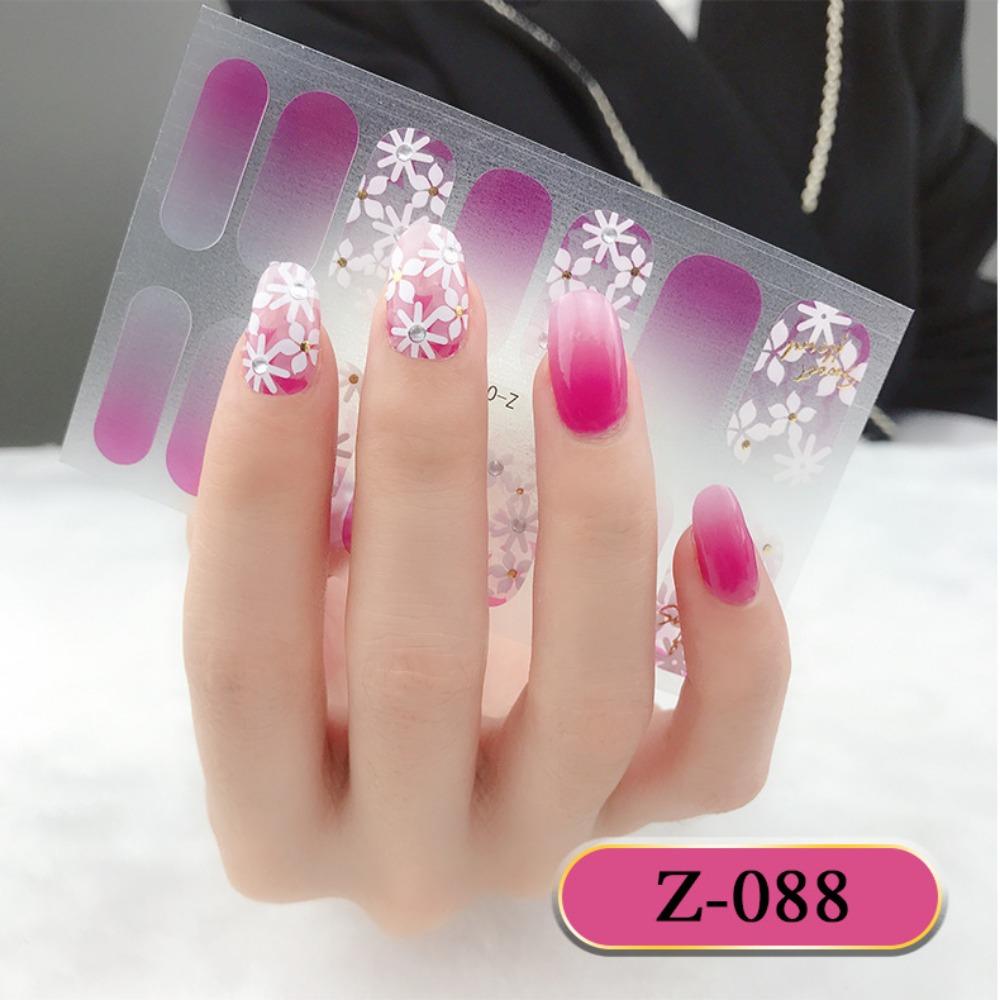 Z трехмерная водонепроницаемая запекаемая гель-лаковая пленка полная наклейка простой европейский и американский стиль продвинутая пленка для ногтей бумага наклейка для ногтей