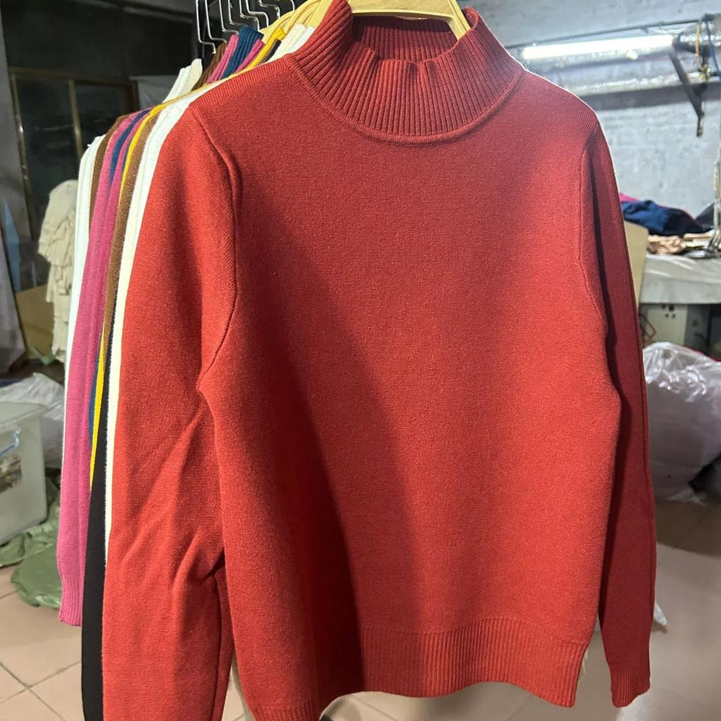 Свитер с полувысоким воротом, встроенный бархатный базовый слой, женский осенне-зимний пуловер, искусственная норка и флис, трикотаж из норки