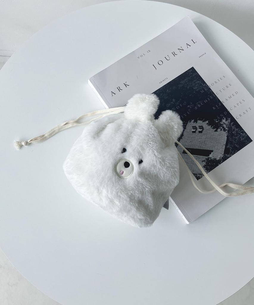 AS KNOW AS plus ASKNOWASPLUS Мешочек-сумка на завязках Soufflé Animal, Цвет: внебелый, Пушистый, Милый, Дизайн с животными