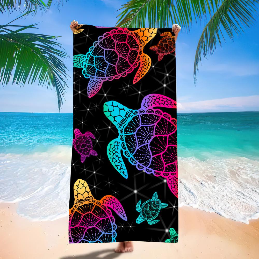 Microfiber Beach Towel Digital Printing Quick-Drying Double-Sided Velvet Class A Large Bath Towel Plus Towel