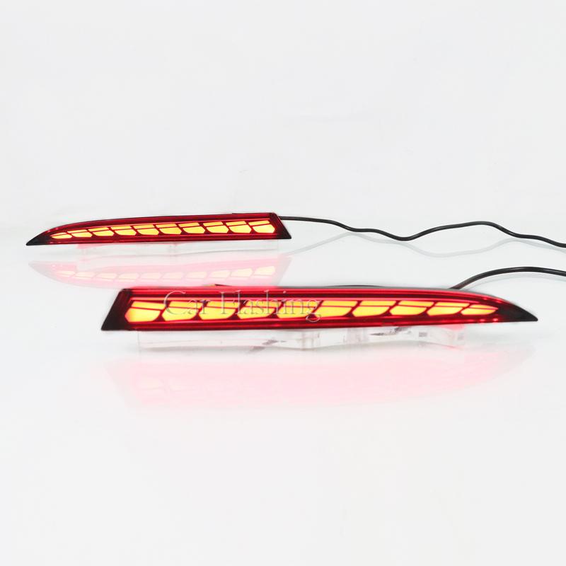 1 Pair LED Bumper Light Rear Fog Lamp Brake Light Dynamic Turn Signal Reflector For Honda HR-V HRV RS