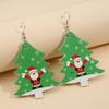 Creative Santa Claus & Christmas Tree Leather Stud Earrings for Women