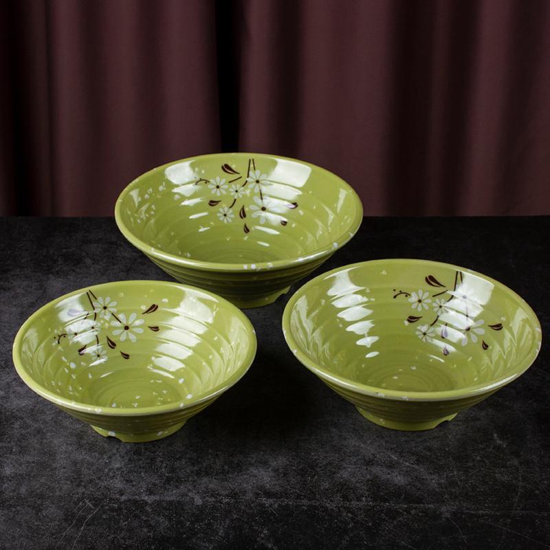 Ударопрочная меламиновая миска для лапши с утолщенным цветком, большая миска, суповая миска, пластиковая пищевая посуда 7/8/9 дюймов