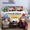 Tokyo Ghoul Узорчатый Комплект из 3 предметов: Наволочки и Пододеяльник Аниме Тематика Декор Спальни Постельное Белье Идеальный Подарок для Фанатов YUN6516