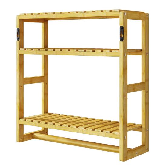 Настенная полка для хранения вещей, настенная, 3 яруса, большая вместимость, устойчивая конструкция, регулируемая высота ярусов, кухонная подставка для специй, книжная полка для хранения в ванной