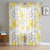 Watercolor Yellow Flowers Abstract Sheer Voile Window Curtains Tulle Curtains Living Room Balcony Decoration Drapes