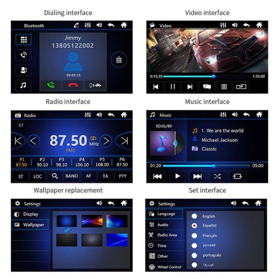 9601 7-дюймовый Bluetooth-совместимый автомобильный FM-радио, аудио-видео MP5-плеер с камерой заднего вида