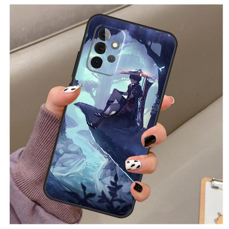 Чехол Scaramouche Genshin Impact для Samsung Galaxy A53 A33 A23 A13 A14 A24 A34 A54 A52 A32 A22 A12 A51 A71 A25 A15