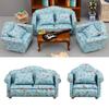 1/12 Scale Dollhouses Furniture Double Sofa Armchair For Miniature Living Room Bedroom Decoration Scene Display Figurine