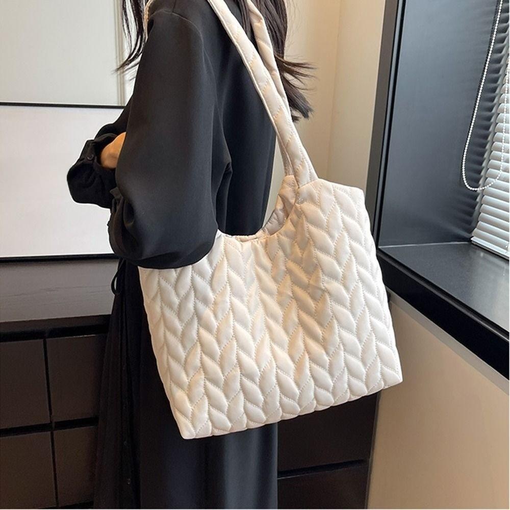 Мягкая стеганая сумка через плечо с хлопковой подкладкой, однотонная женская сумка под мышкой, портативные сумки, выходные