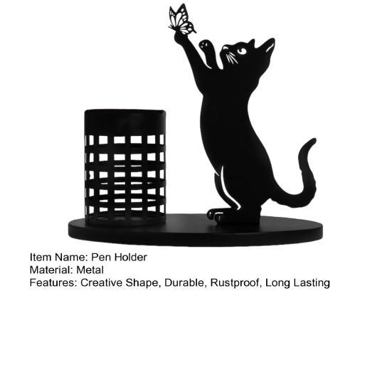 Настольный держатель для ручек, контейнер для кистей для макияжа, креативная форма, нержавеющий, устойчивый к коррозии, многофункциональный органайзер в форме кошки, органайзер для хранения ручек