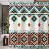 Aztec Shower Curtain,Southwestern Native Tribal Navajo American Ethnic Pattern Western Boho Fabric Bath Curtains, Triangular Geo