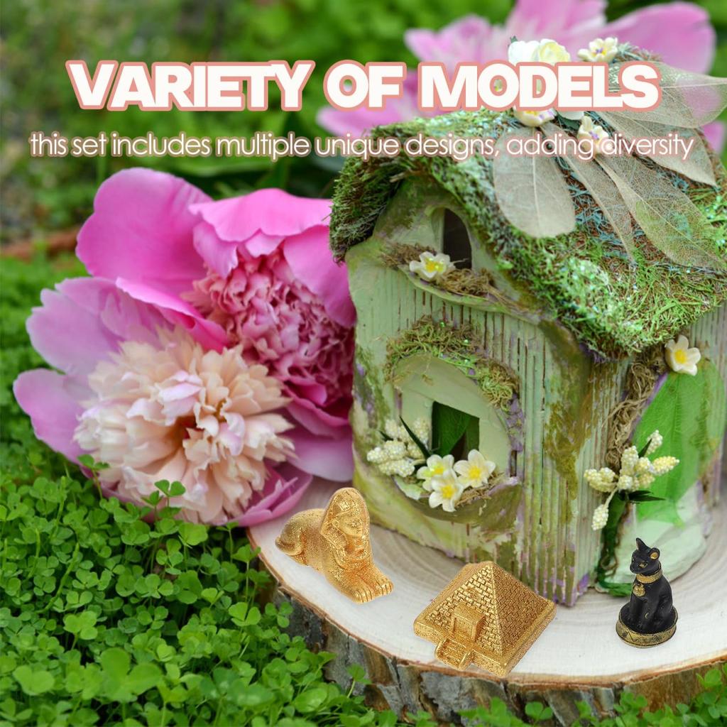 ABOOFAN 8 Штук Статуэтки Египетских Пирамид Миниатюрная Модель Сувениры Древнее Египетское Цивилизация Коллекционные Фигурки Фигурки Египетского Сфинкса