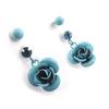 [J8664] - 2 Pairs of Blue 'Rosa Romantica' Earrings