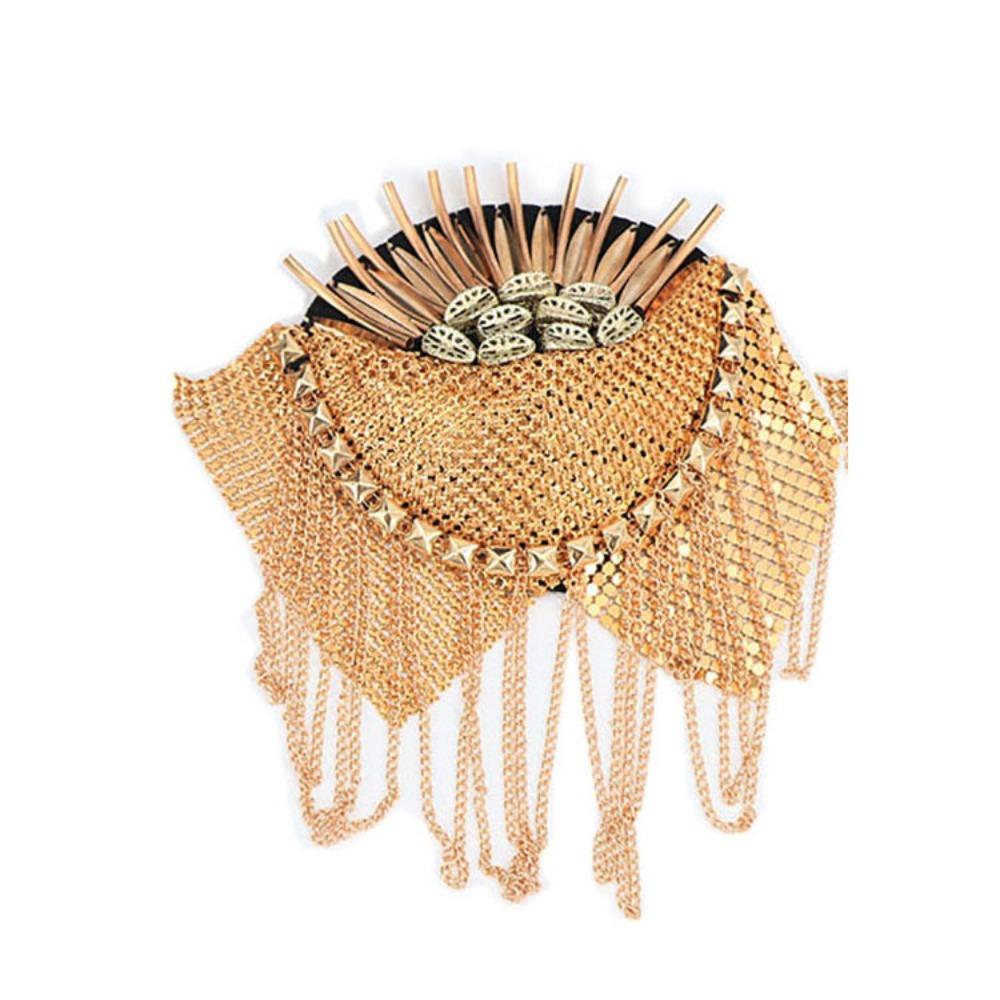 Брошь-булавка Наплечник Крутая куртка Винтажная брошь Кисточка Цепочка Эполет Костюм