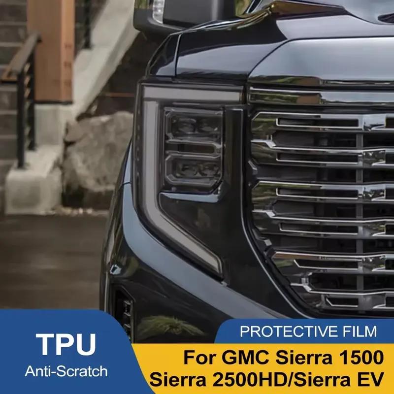 2 шт. Предварительно вырезанные Для GMC Sierra 1500 2500HD EV Автомобиля Прозрачная PPF TPU Наклейка Прозрачная Черная Защитная Пленка для фар Аксессуары