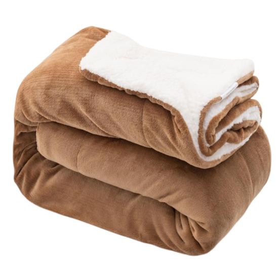 Yousheng Фланелевое одеяло Утолщенное Двухслойное Удобное на ощупь Одеяло Эластичный край Зимнее Теплое Плюшевое Одеяло Накидка на диван
