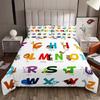 Alphabet Learning Bedding Sets Queen King Size Cartoon English Alphabet Comforter Covers For Child Boys Girls Lightweight Down