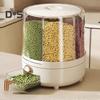 Вращающийся на 360 градусов дозатор хлопьев, контейнер для риса с крышкой, большая вместимость, несколько отсеков, органайзер для хранения зерна
