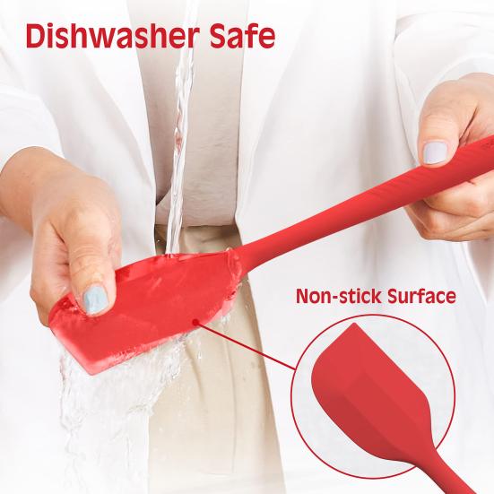 6Pcs/Set Baking Food Scraper Six-piece Set Non-stick Food Grade Silicone Spatula Tool for Baking BBQ Cooking Mixing Scraping Multifunctional