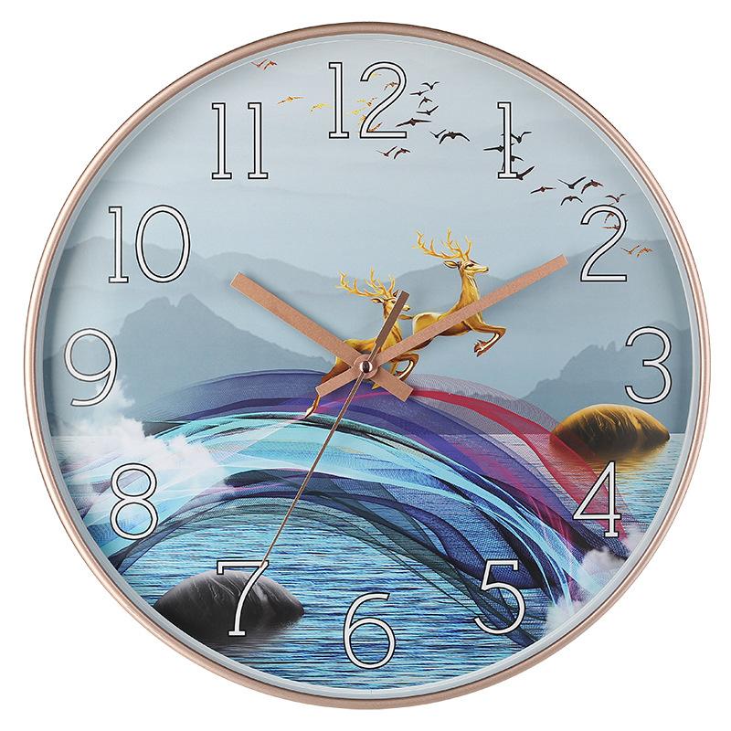 12 дюймов 30 см Гостиная Голова оленя Модный Современный Минималистичный Художественный Декор Креативные Кварцевые Часы Настенные Часы