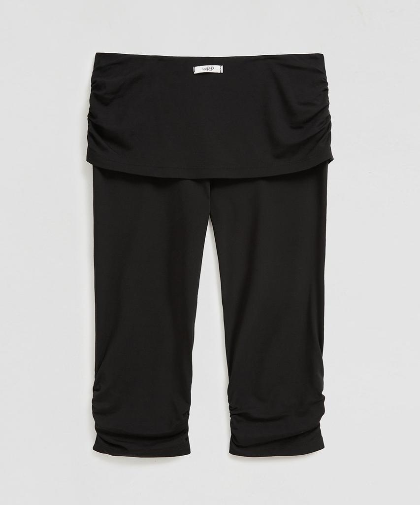 LMOOD WOMEN Martini Shirred Capri Pants Black