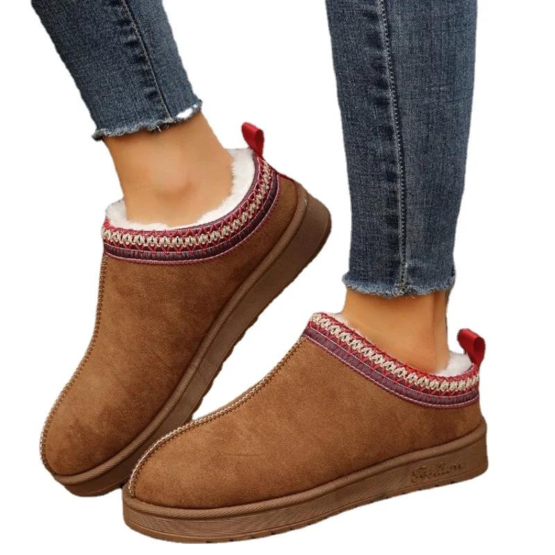 Новые зимние ботинки Chelsea Ankle, женские зимние брендовые меховые короткие плюшевые теплые туфли на плоской подошве, тапочки на платформе, шлепанцы, Botas