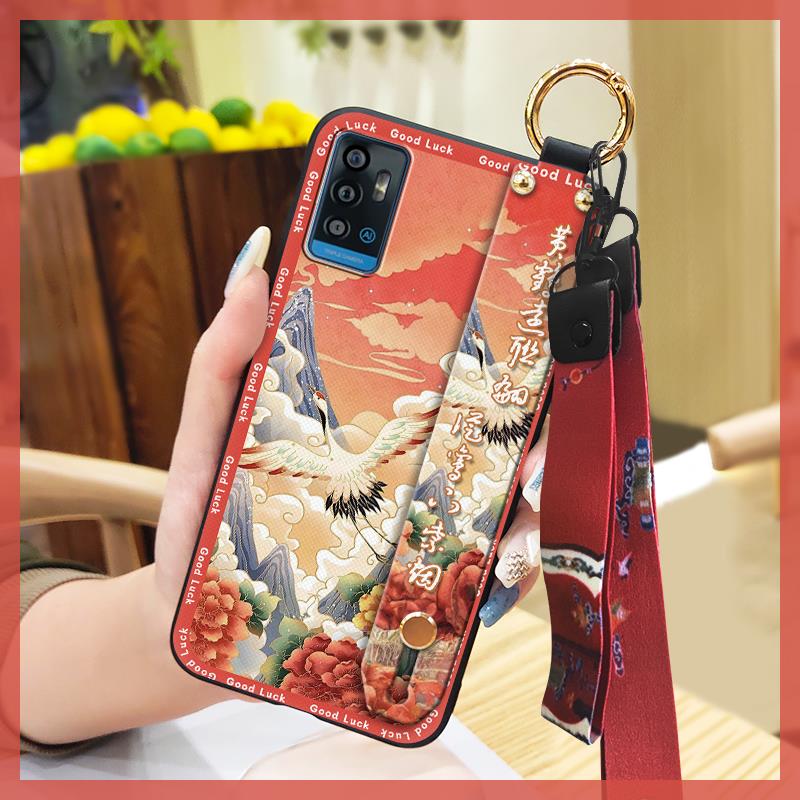 Защитный чехол для телефона в китайском стиле для ZTE Blade A71, ремешок на запястье, браслет, противоударный силиконовый, водонепроницаемый, ударопрочный