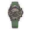 WENGER SEAFORCE CHRONO Watch Quartz Analog Stainless Steel Case Black Ice Dial Green Silicone Strap 200m Water Resistant 3 Year Warranty Gift Gray