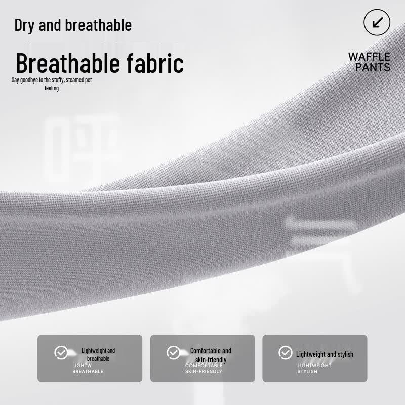 MINISO Мужские повседневные брюки прямого кроя в вафельную текстуру