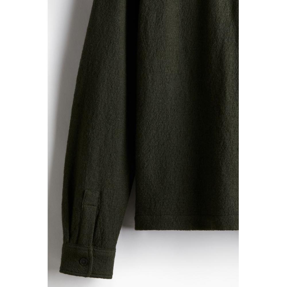 Верхняя одежда из смеси шерсти HM Regular Fit Dark kHaki Green